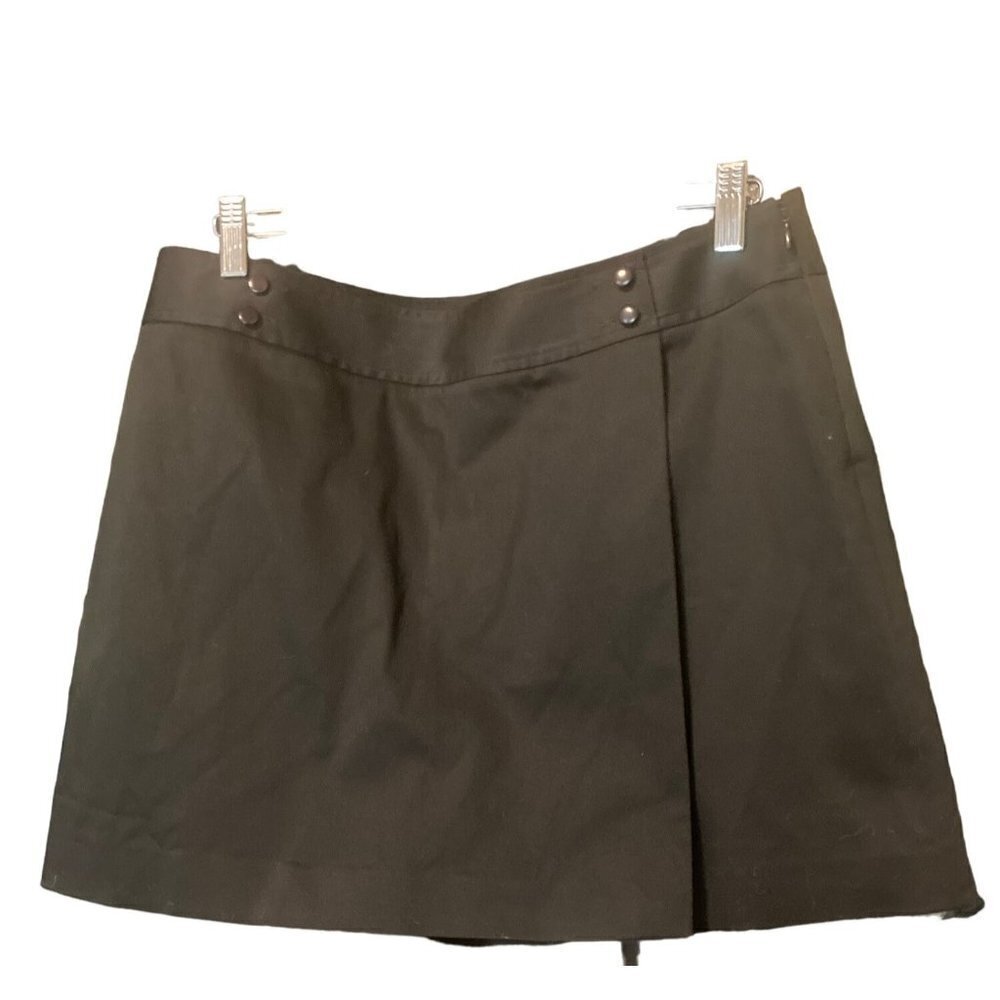 Ann Taylor Skort Short Skirt Women's Size 12 Black Side Zip Cotton  Blend NWOT